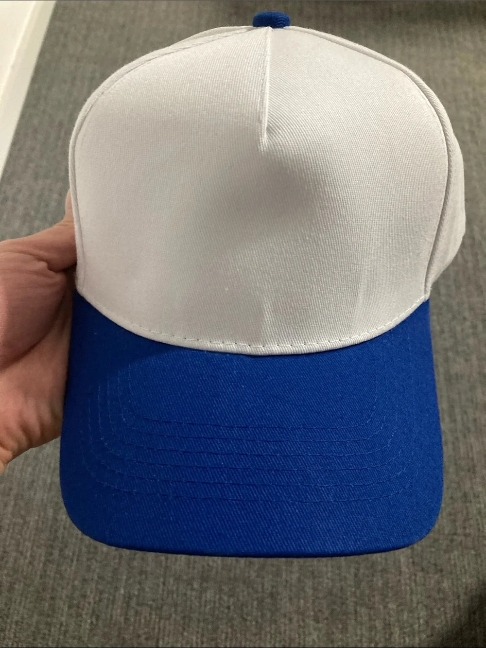 Kids White and Blue Trucker Cap